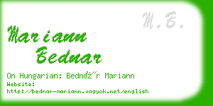 mariann bednar business card